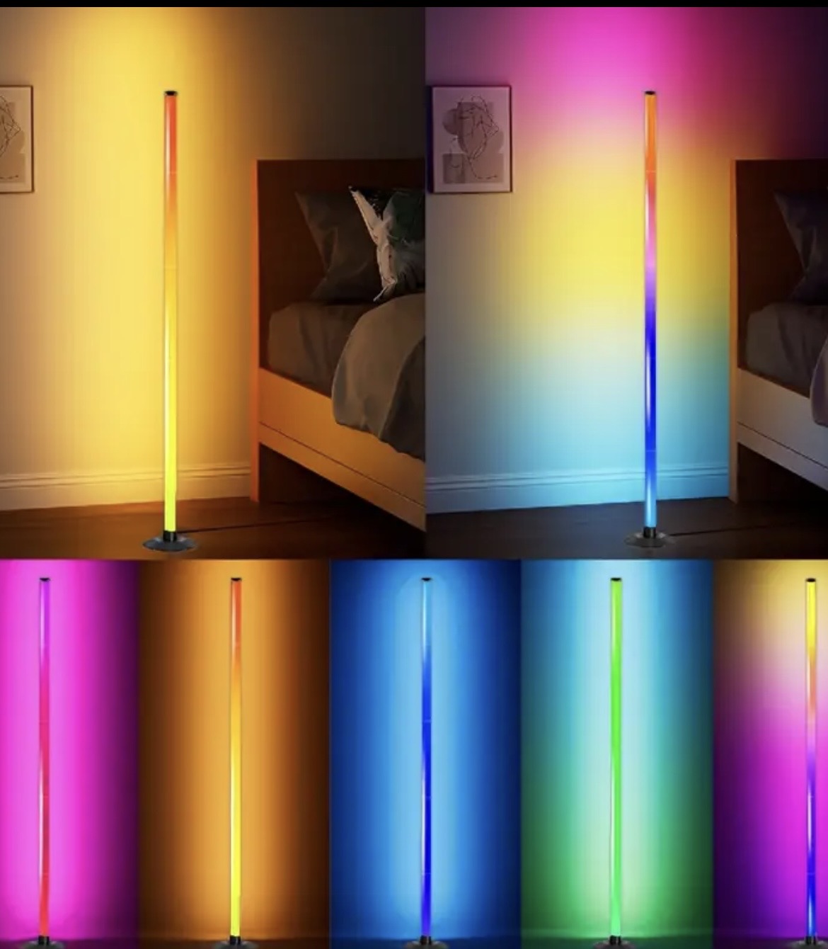 Smart LED Floor Lamp – RGB, Remote & App Control, Music Sync, Corner Lighting, Timer