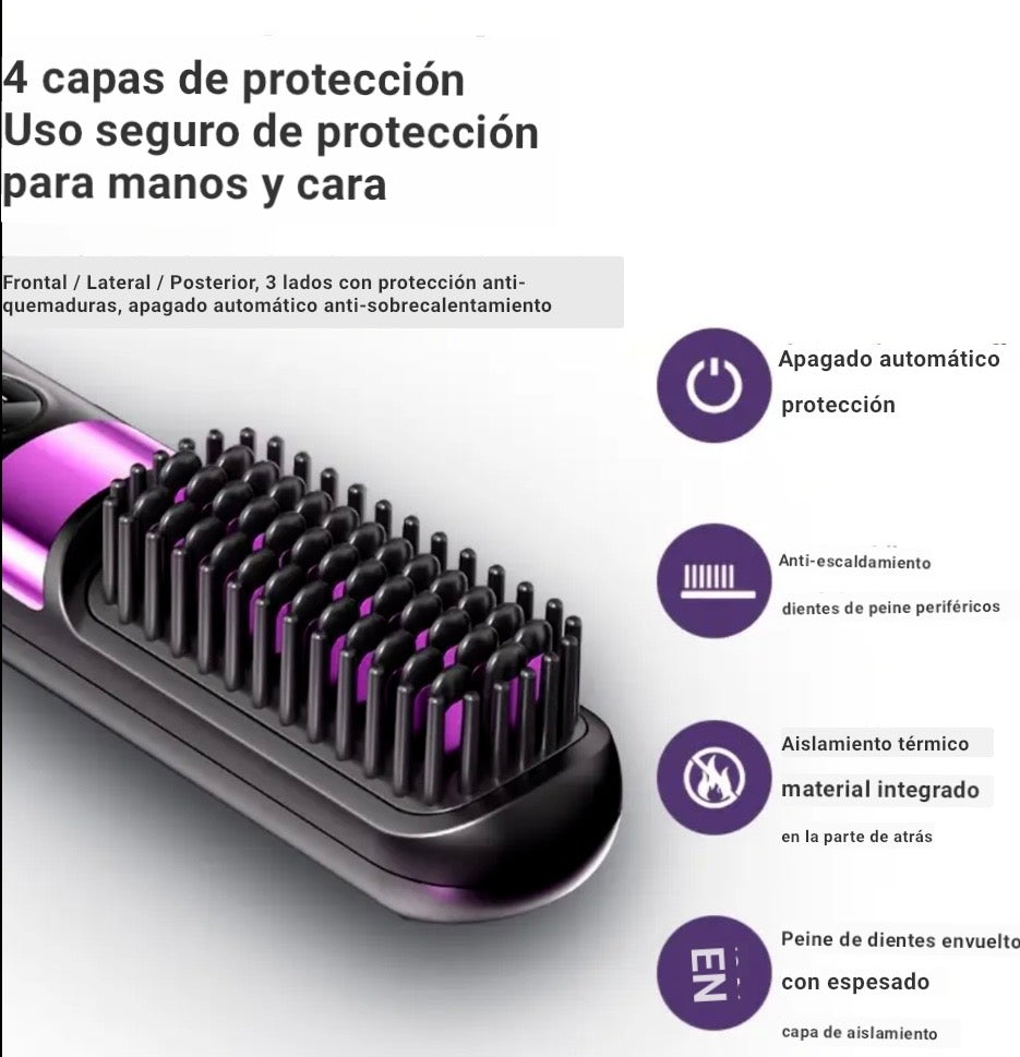 Cepillo alisador de cabello eléctrico mini portátil S01