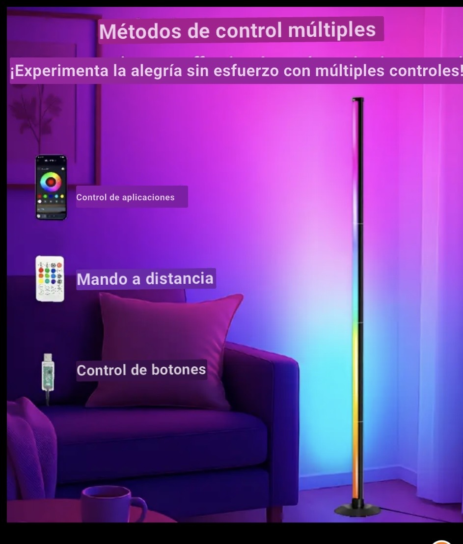 Smart LED Floor Lamp – RGB, Remote & App Control, Music Sync, Corner Lighting, Timer