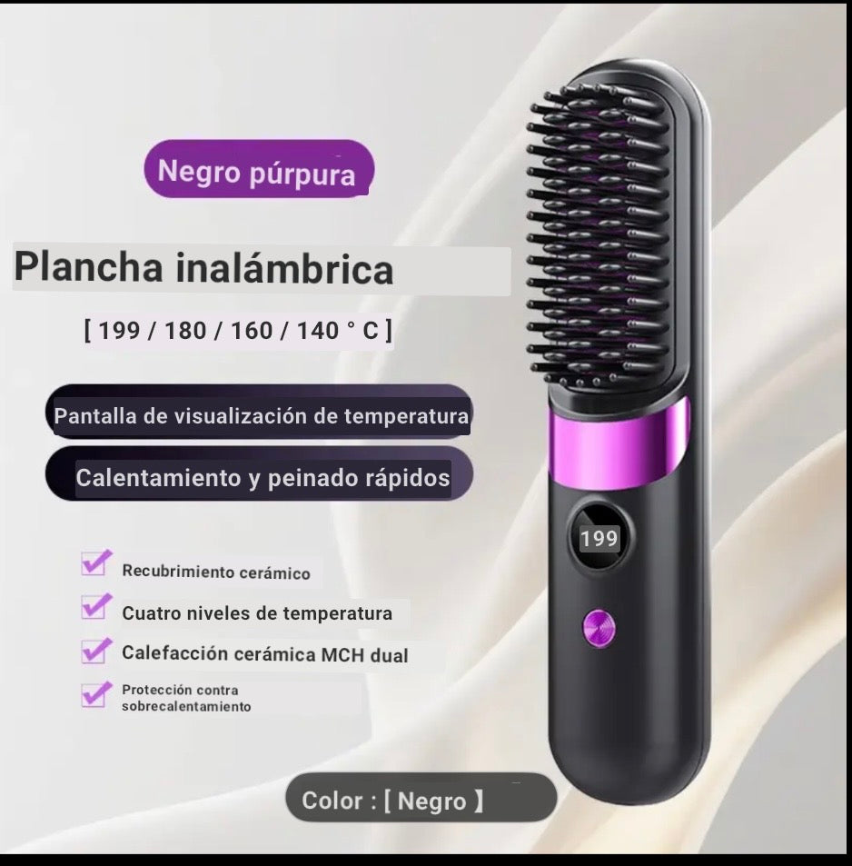 Cepillo alisador de cabello eléctrico mini portátil S01