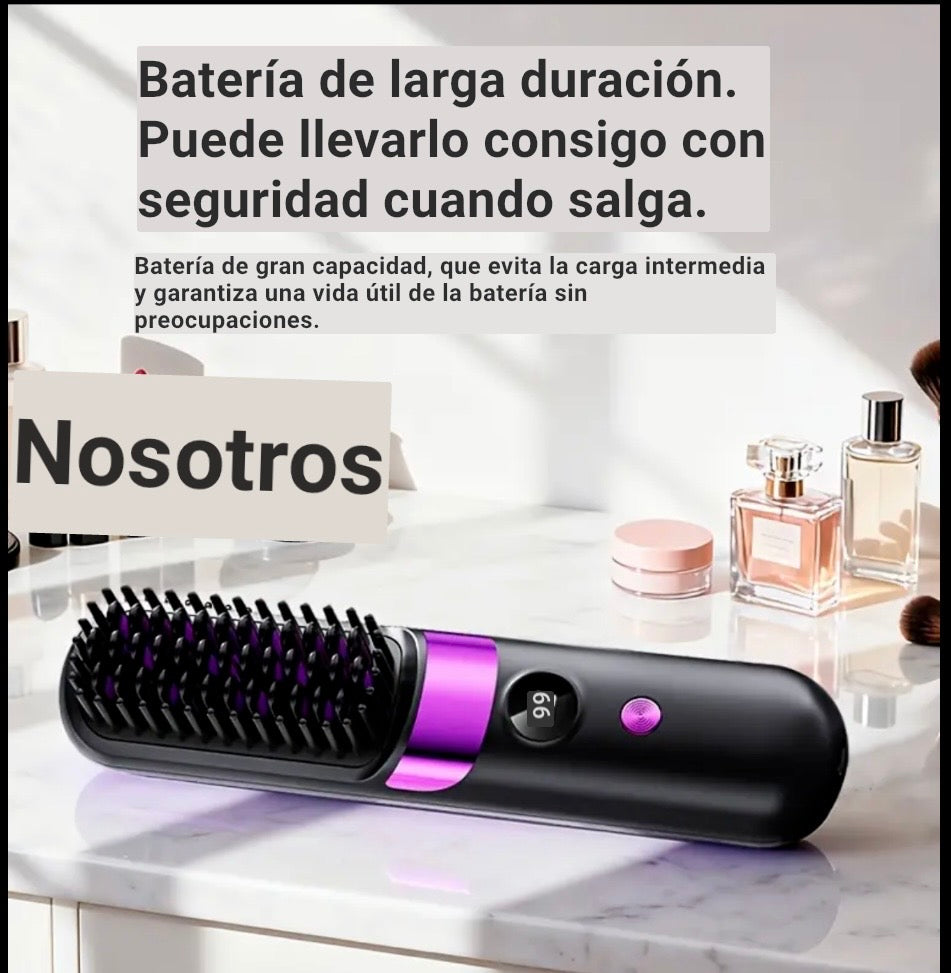Cepillo alisador de cabello eléctrico mini portátil S01