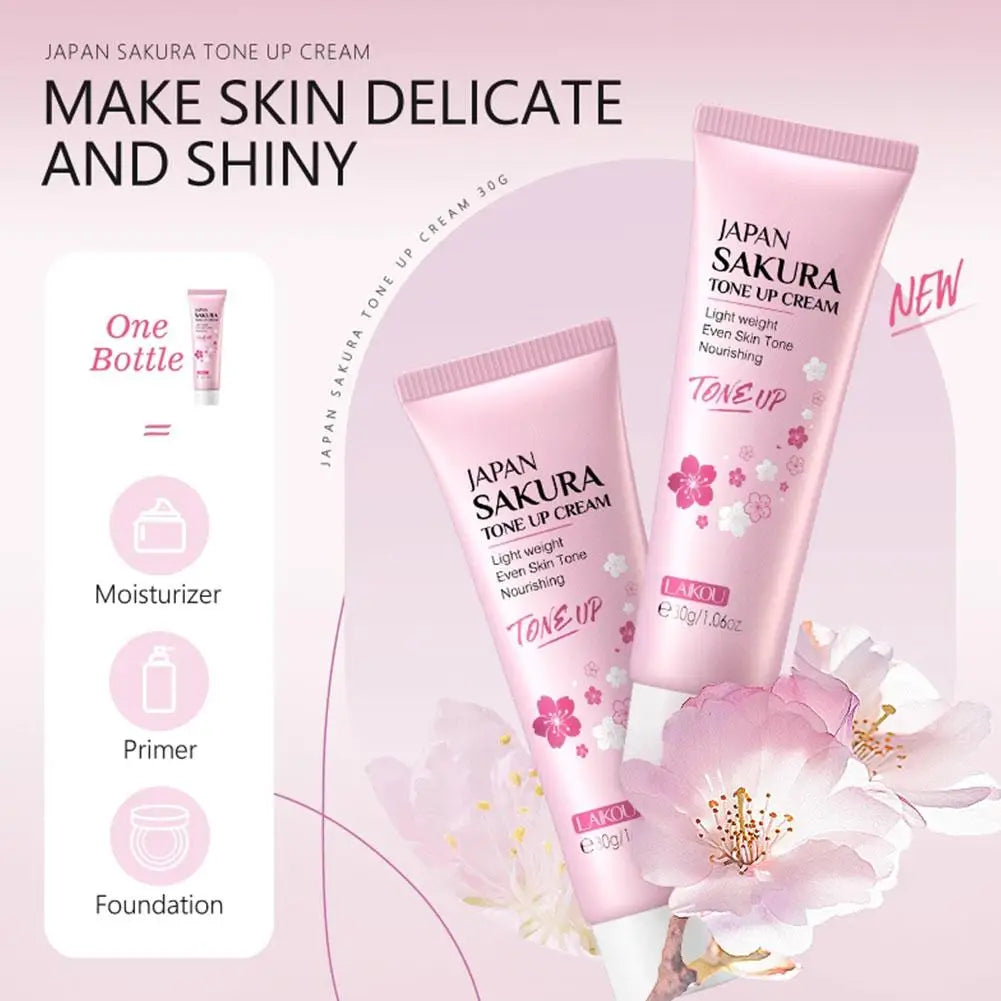 Set de cuidado facial Sakura 6 piezas: crema facial, suero, tónico, limpiador facial, protector solar y crema de ojos, set de cuidado de la piel con caja de regalo